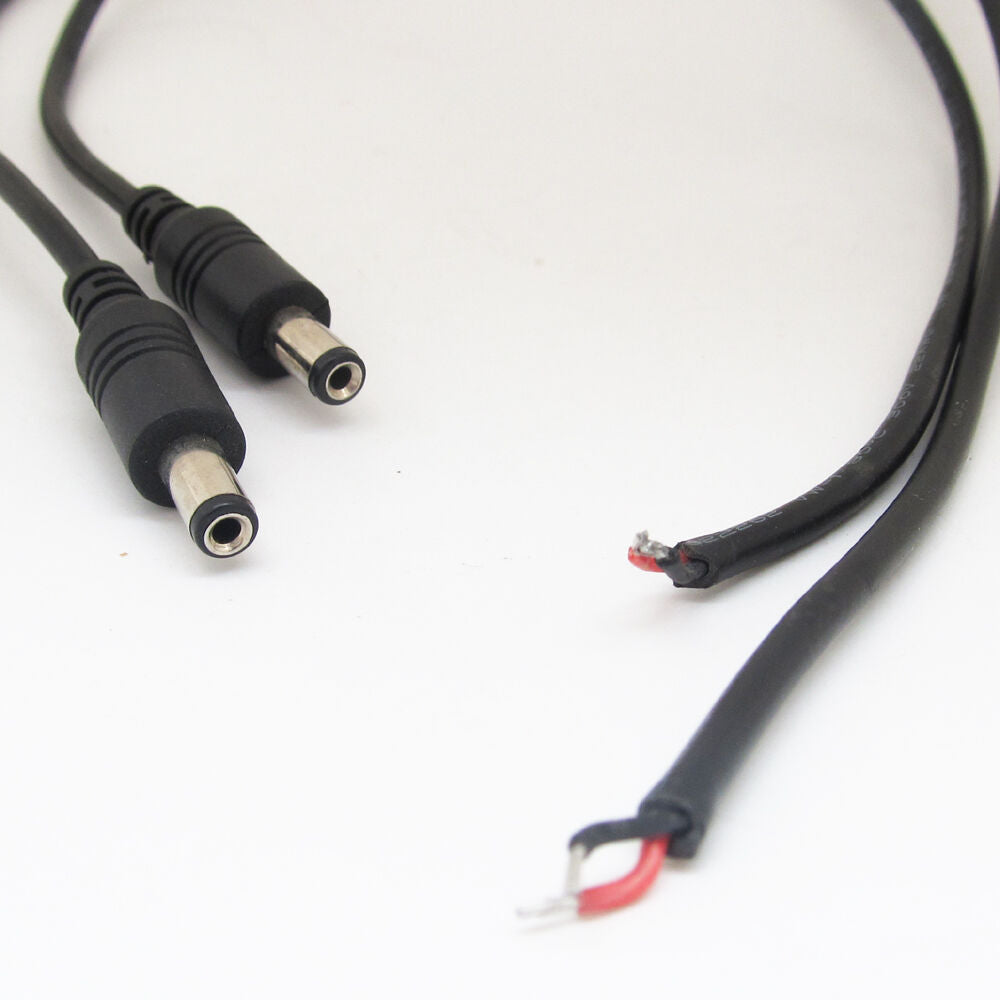 10pcs 50cm 22AWG DC Power Cable Pigtail 5.5x2.1mm 2.1mm DC Male For CCTV Camera
