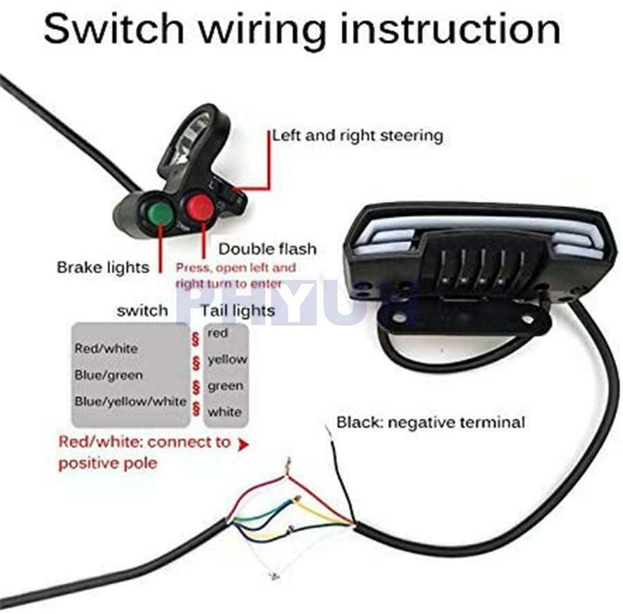Motorcycle Scooter Electric Tail Light Rear Brake Stop Turn Signal License Plate