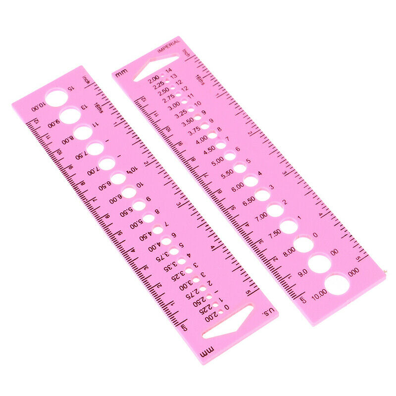 2X All In One Measure Ruler For Knitting Needles 2.0-10.0mm Crochet hook MeaBDA