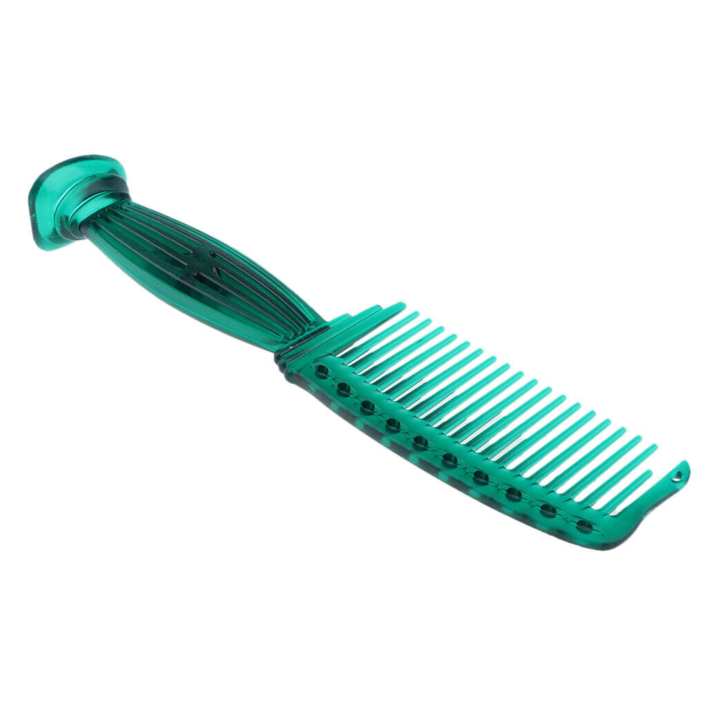 Wide-tooth Smooth Comb Plastic Detangling Hairbrush for Reducing Hair Loss Green
