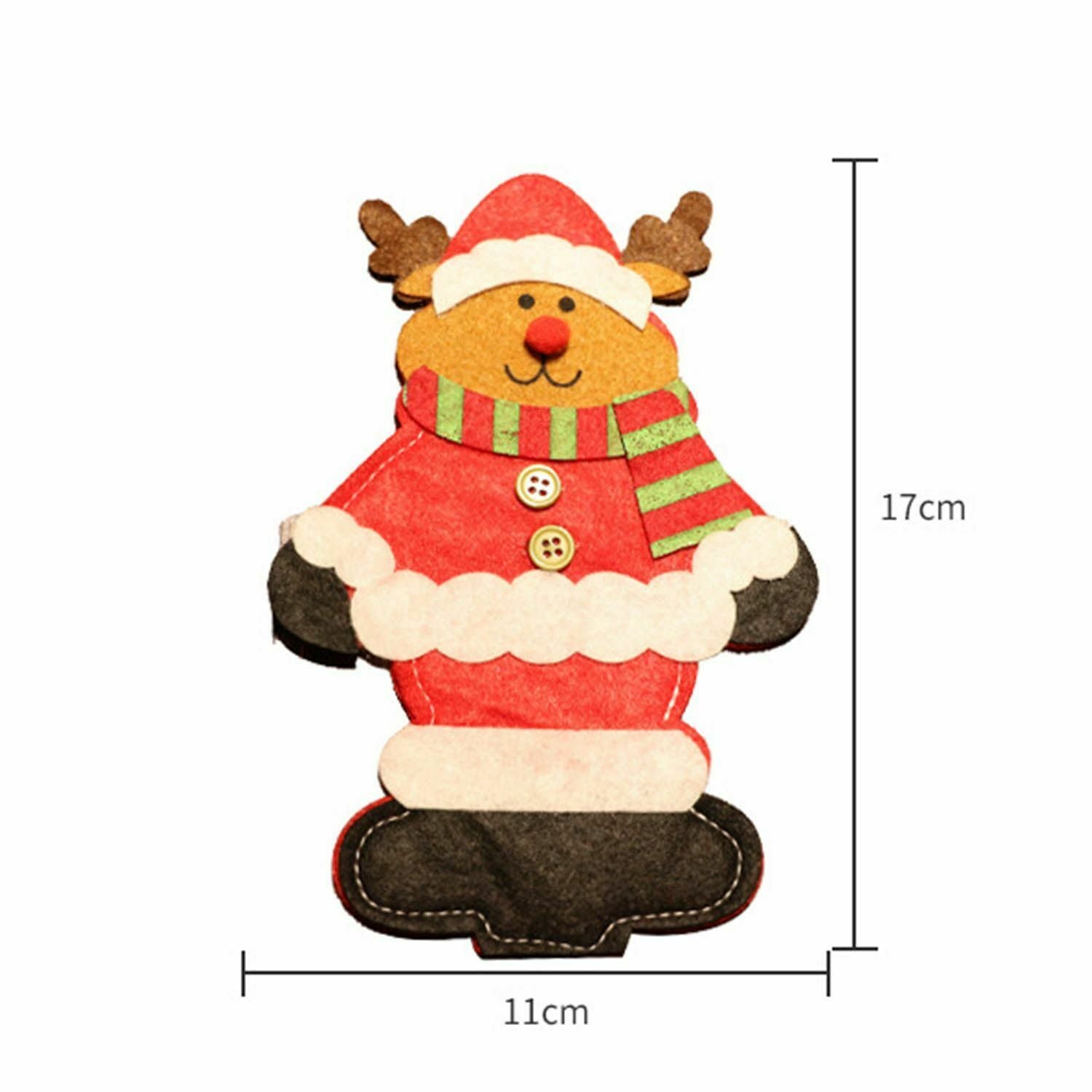 Home Christmas Party Decoration Cover New Year Decor Cutlery Bag Fork Case