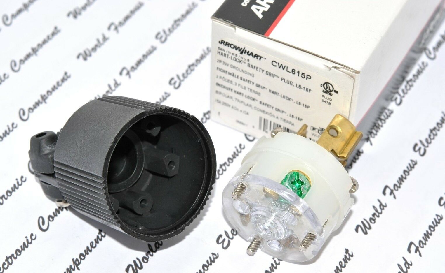 1pcs - COOPER CWL615P NEMA L6-15 15A 250V Twist Hart-Lock Locking Plug