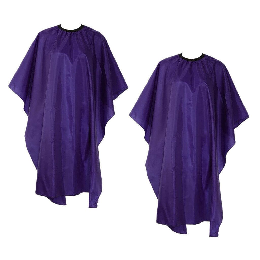 2x Large Barber Salon Hairdressing Gown Hair Cutting Cape Unisex Purple