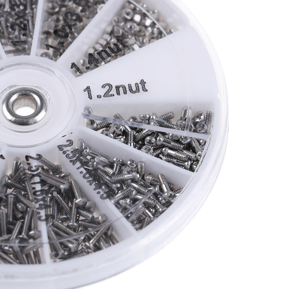 600Pcs Tiny Screws Nut + Screwdriver Watch Eyeglass Glasses Repair Tool Set  Lt