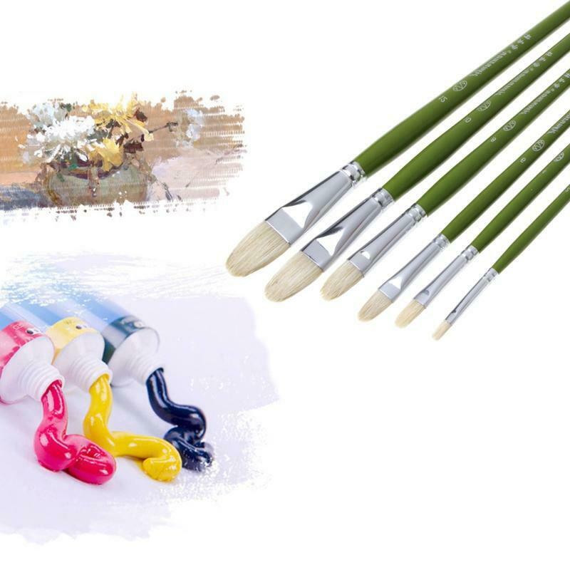 6Pcs Brushes Set for Art Painting Oil Watercolor Drawing Craft Tool DIY Kid