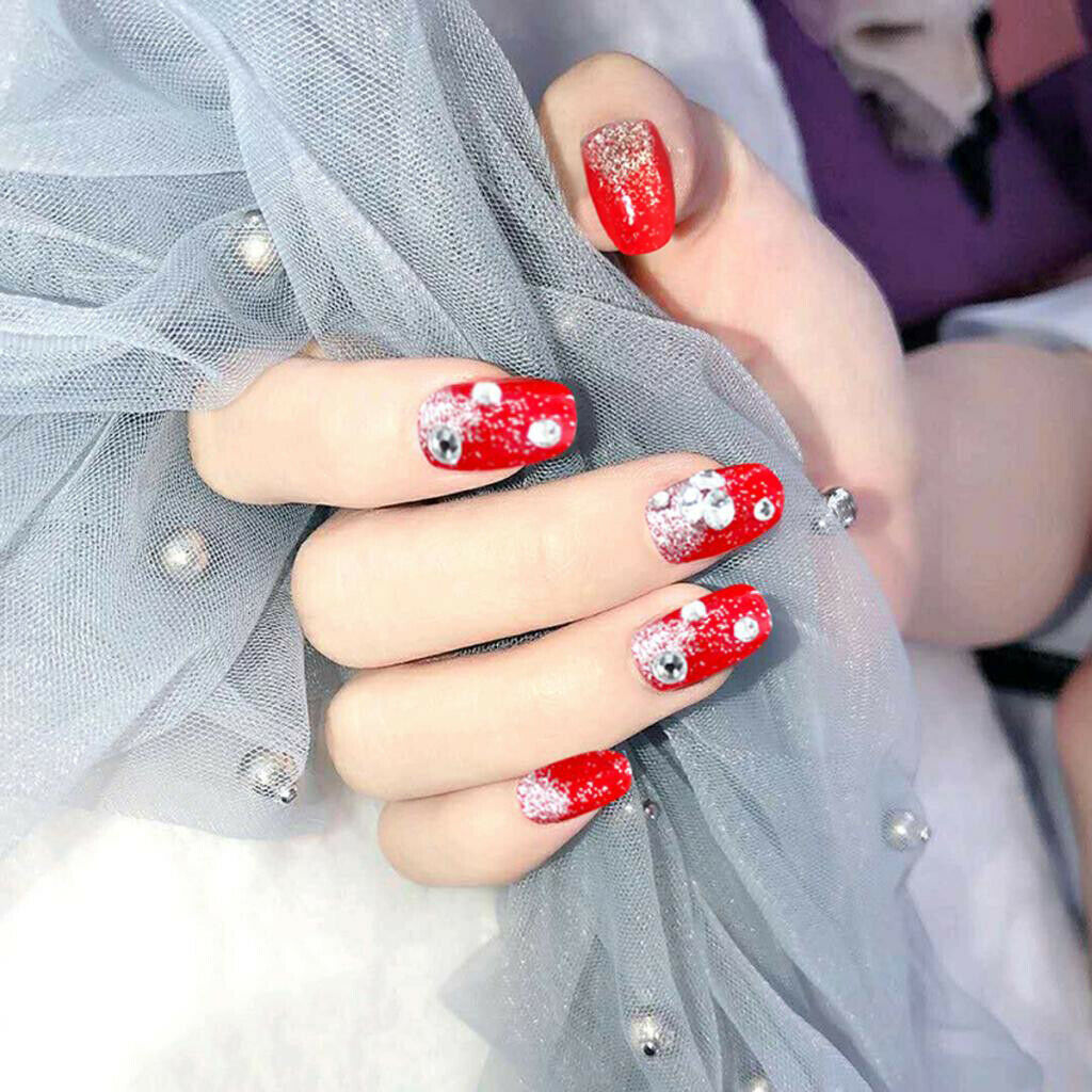 24 Pieces x Acrylic Full Cover Ballerina Artificial False Nails Tips,  Long