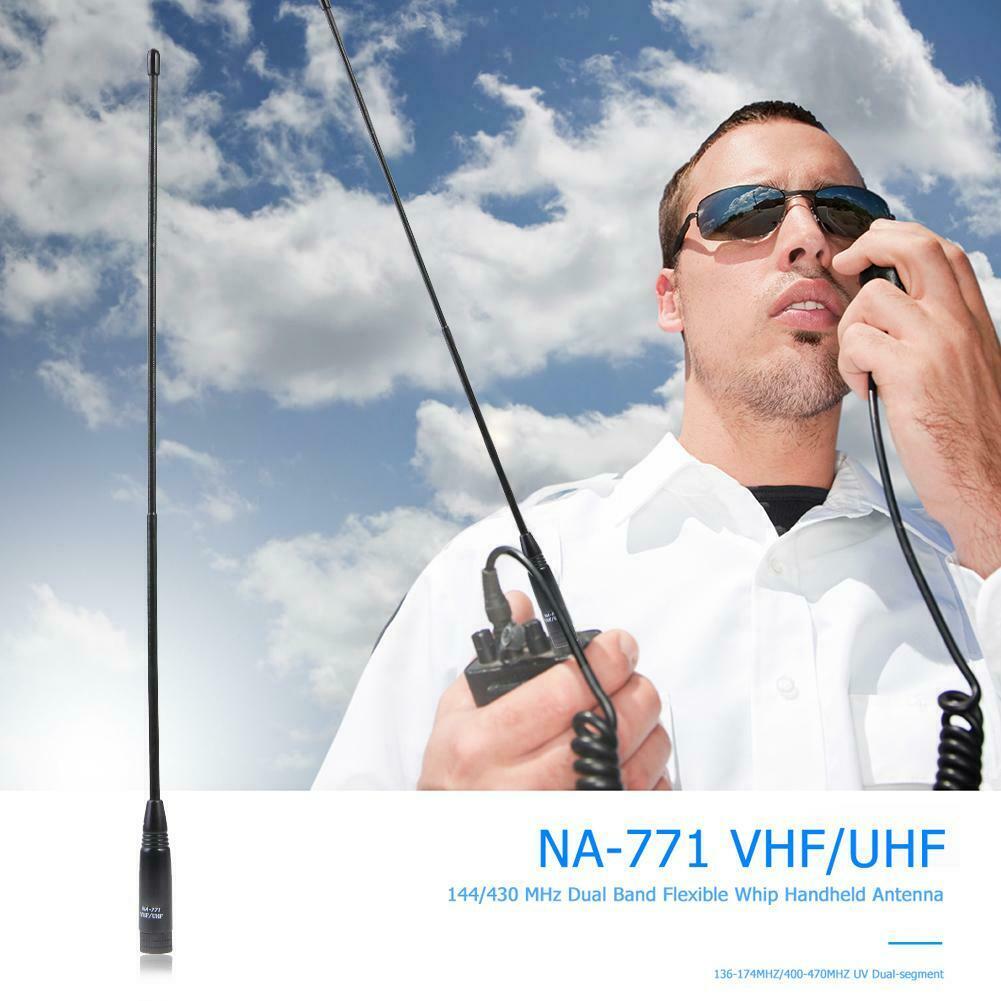 NA-771 SMA Male VHF/UHF 144/430MHz Dual Band Flexible Whip Handheld Antenna @