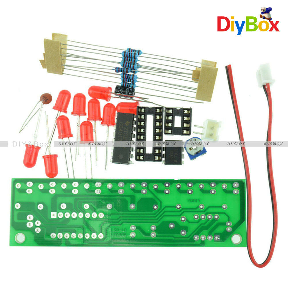 NE555 & CD4017 LED Light Chaser Sequencer Follower Scroller Module DIY Kit Red D
