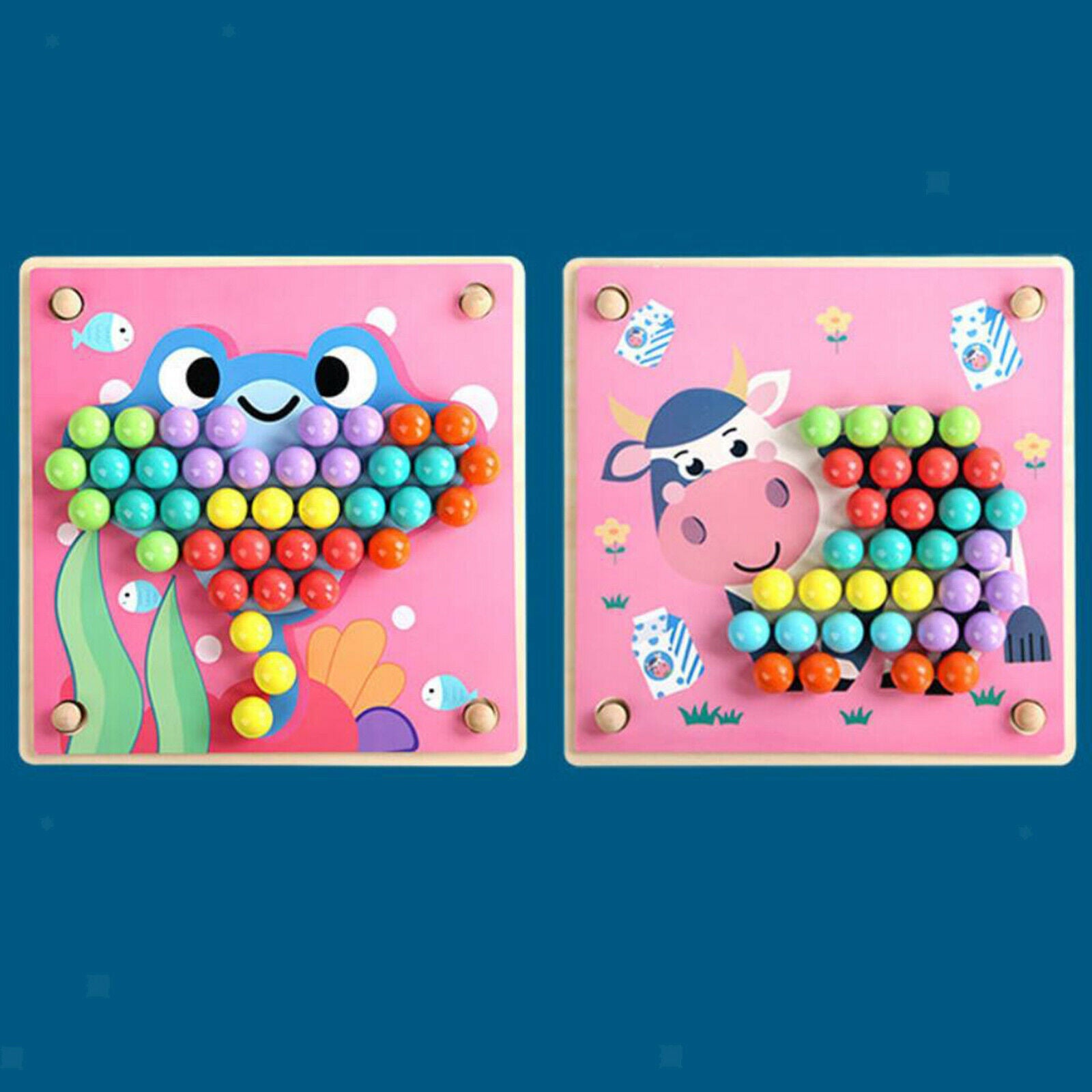 Puzzle Kids Wood Beads Game Go Games Board Learn Children Toys Boy Girl