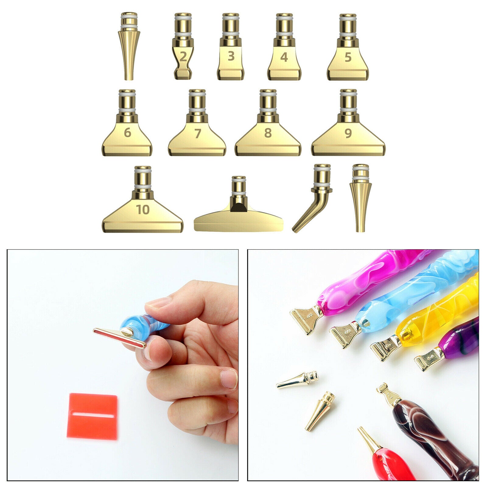 Multi Placer Kit Metal Square Drill Pen Heads for Drill Pen Tips Accessories