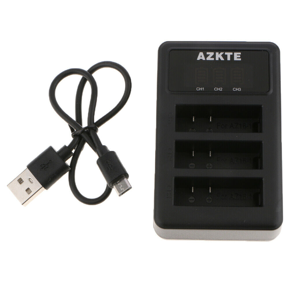 AZ16-1 AZ16-2 3-Channel Battery Charger Compatible with  Yi 4K, Yi 4K+ Action