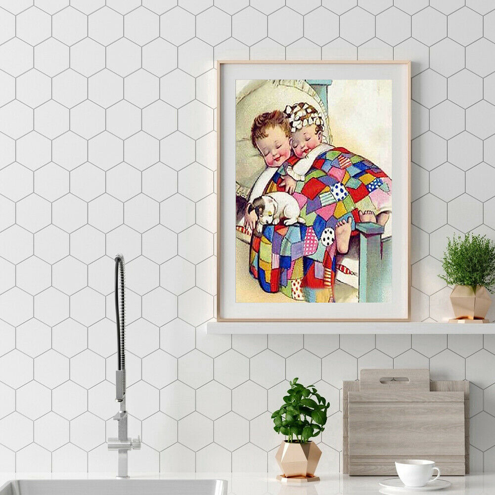 5D Diamond Painting Little Boy DIY Full Round Drill Mosaic Rhinestone Craft  @