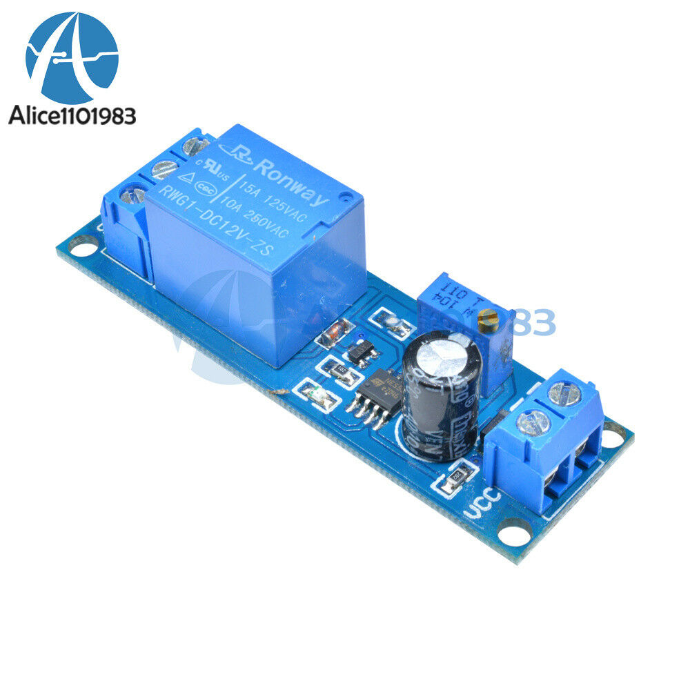 12V Delay Timer Switch Relay Module 0 -10 Second NE555 Oscillator Adjustable