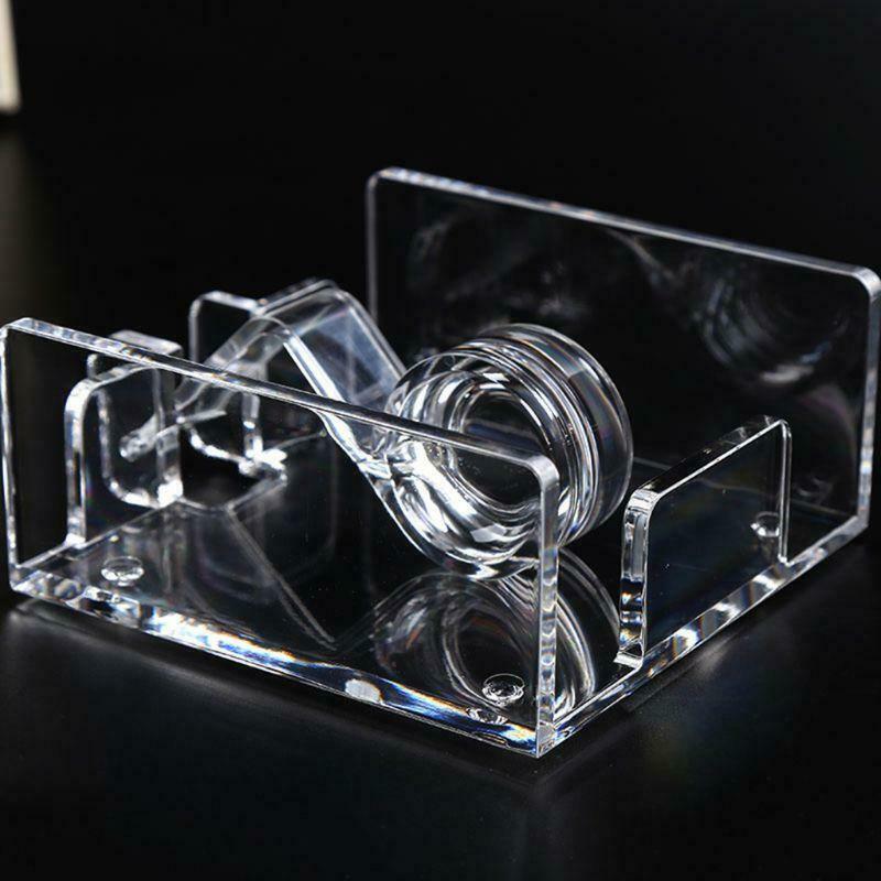 Square Clear Acrylic Cocktail Napkin Holder Paper Serviette Dispenser Tissue Box