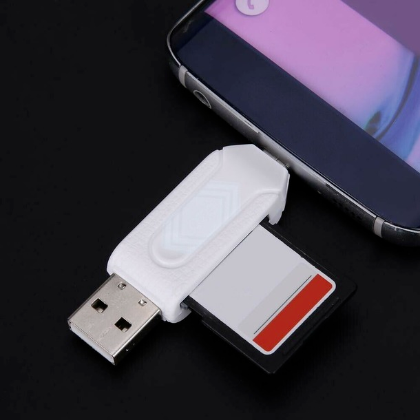 2in1 USB 2.0 Micro USB OTG SD/TF Flash Card Reader For Android Tablet PC White