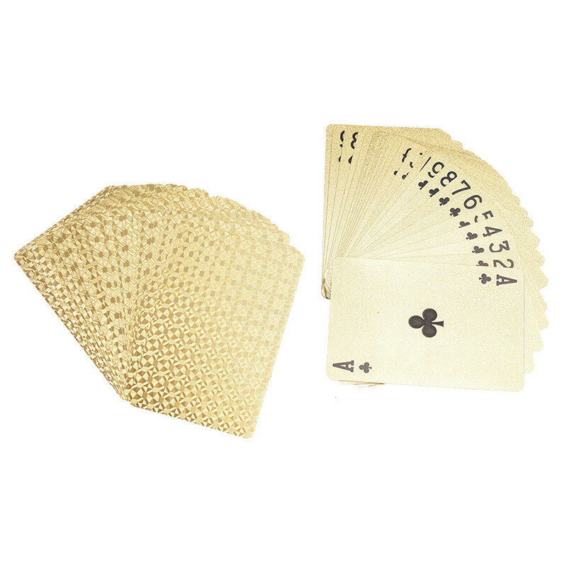 54 pcs waterproof pvc playing cards set golden box poker card magic trick.l8