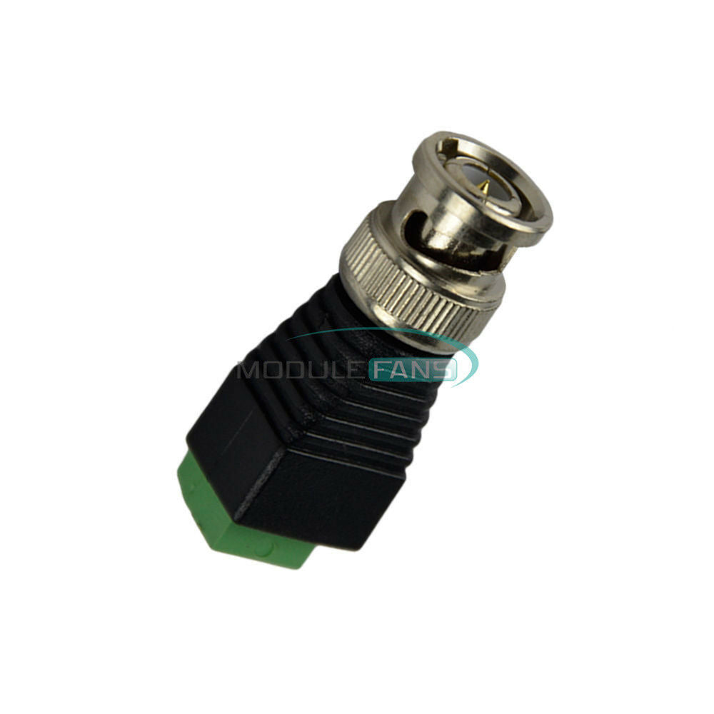 5PCS BNC Male CAT5 CCTV Video Adapter Coaxial Coax Balun Camera TV Connector Top