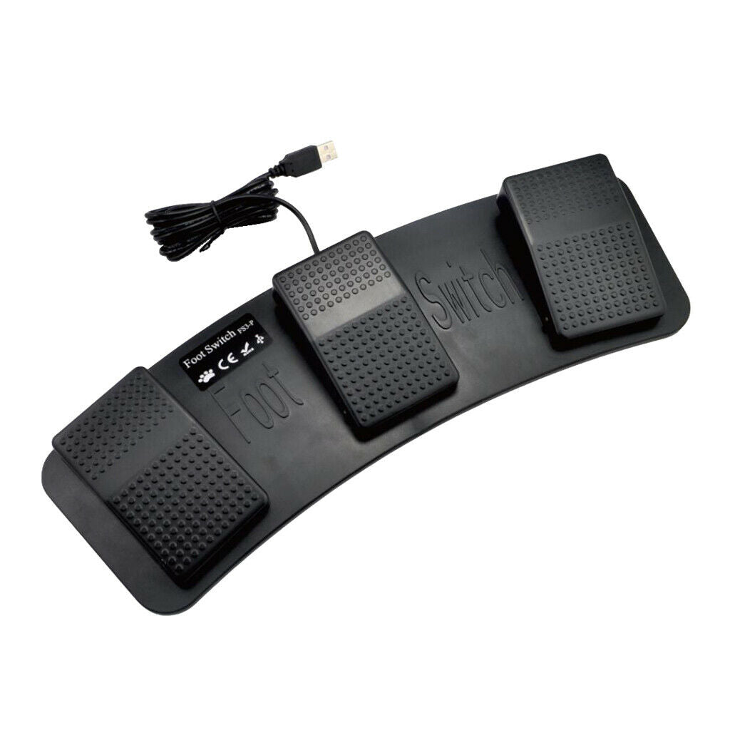 PC USB Foot Control Keyboard Action Switch Pedal  (Triple Foot)