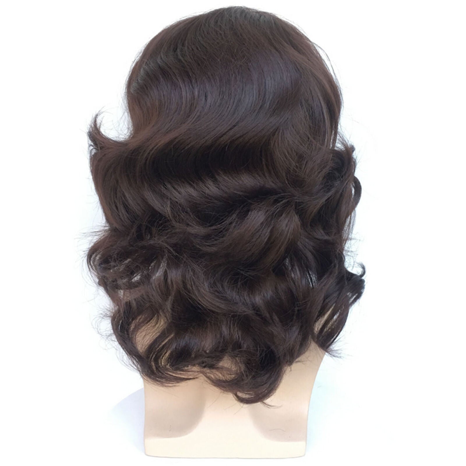 New Men Wigs Dark Brown Long Curly Waves for Man Heat Resistant Synthetic Hair