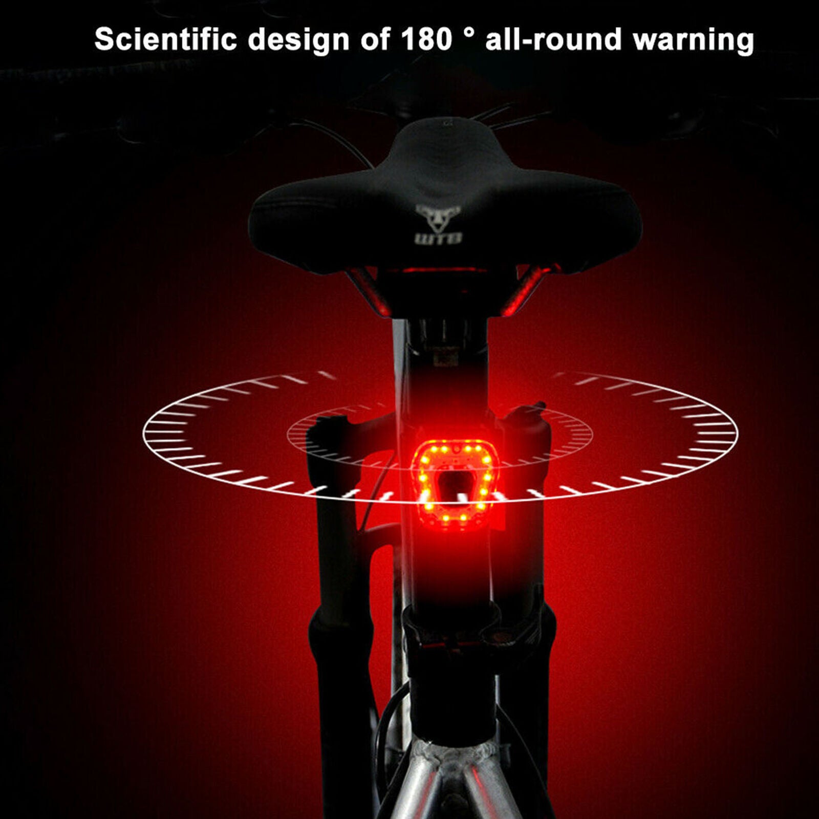 14 LED USB Rechargeable Bike Tail Light Bicycle Safety Cycling Warning Rear Lamp