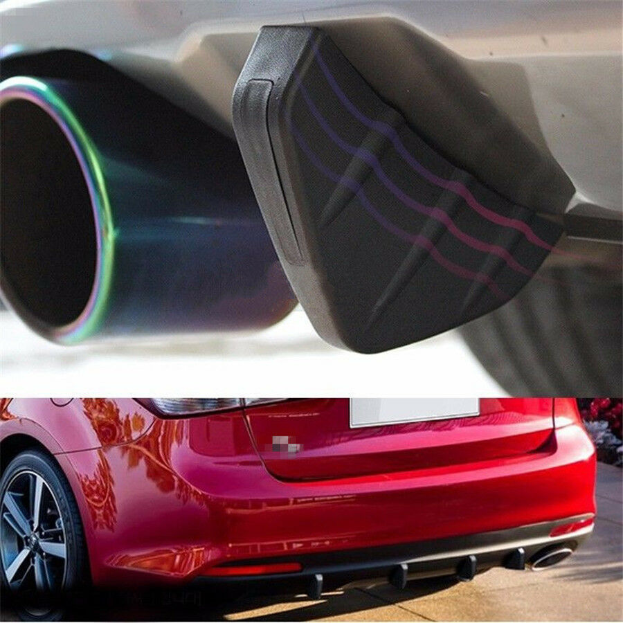 4pc Universal Car Rear Bumper Diffuser Molding Shark Fin Spoiler Protector Cover