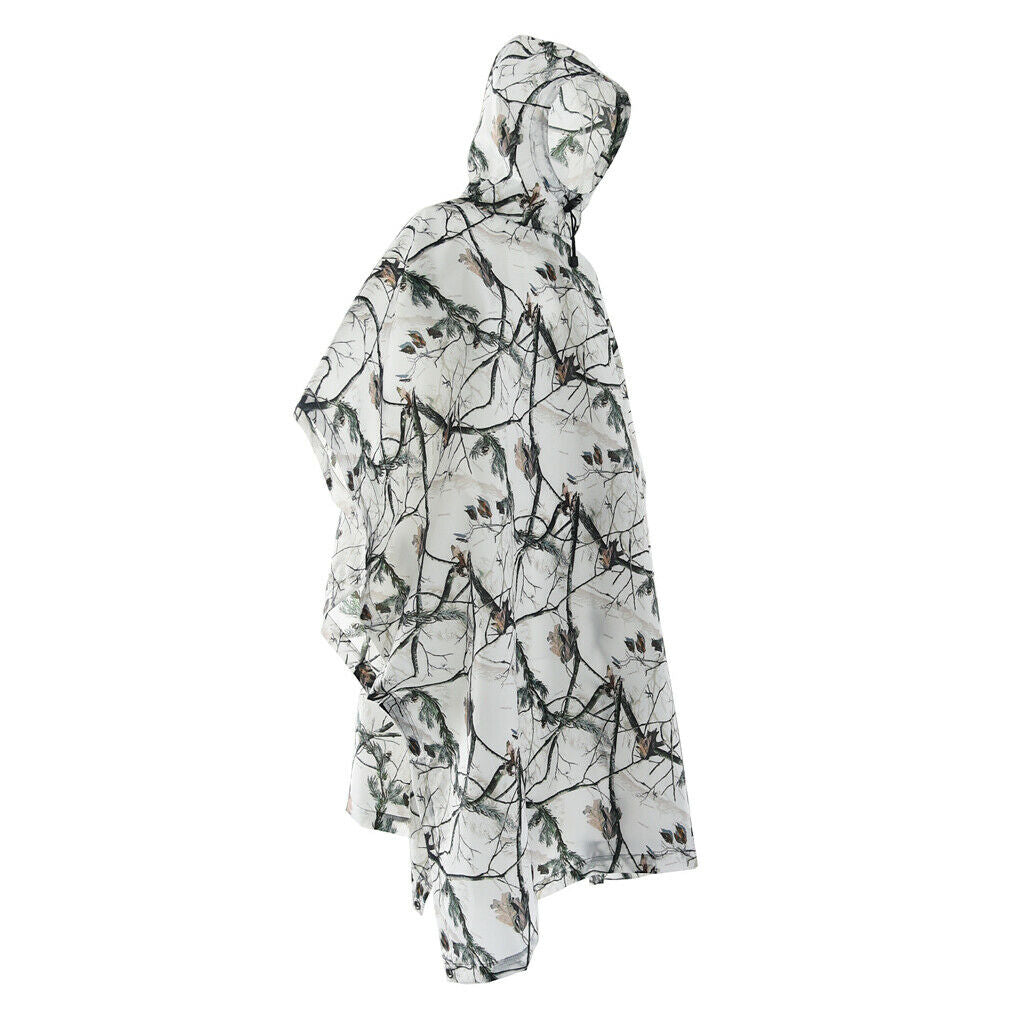 Camouflage Waterproof Rain Poncho Raincoat Camping Tent Tarp Multifunctional