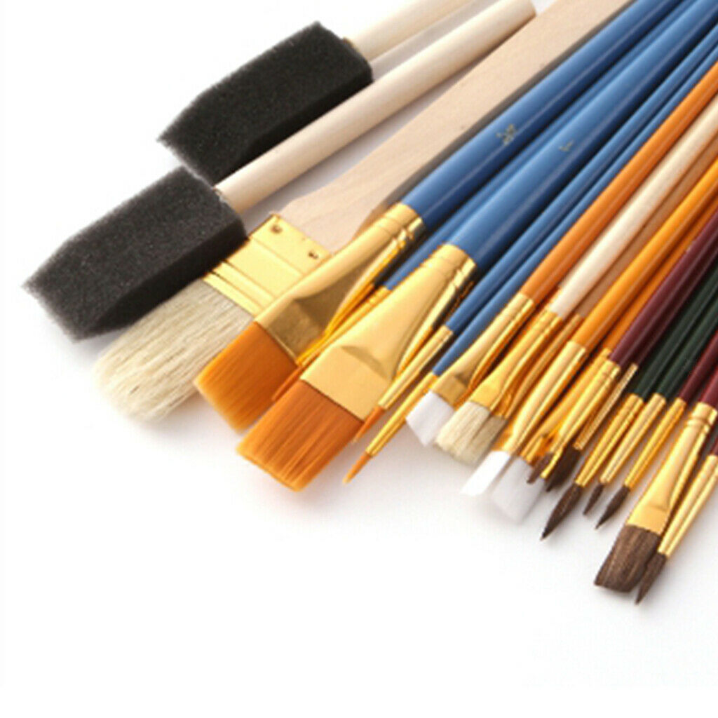 25pcs Art Painting Brushes Set Acrylic Oil Watercolor Artist Brushes