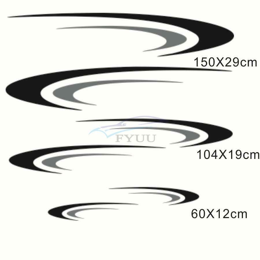 6 Pieces Waterproof Vinyl Car Stripes Graphics DIY Decals For Camper RV Trailer