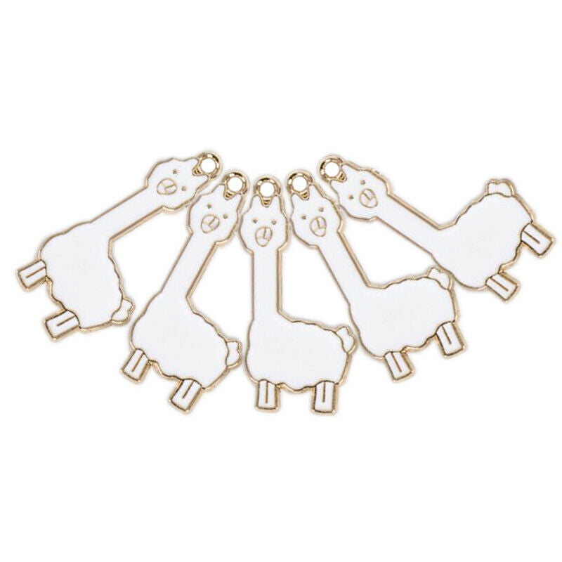 10Pcs/Set Enamel Alloy Alpaca Sheep Charms Pendant Jewelry DIY Making Cra.l8