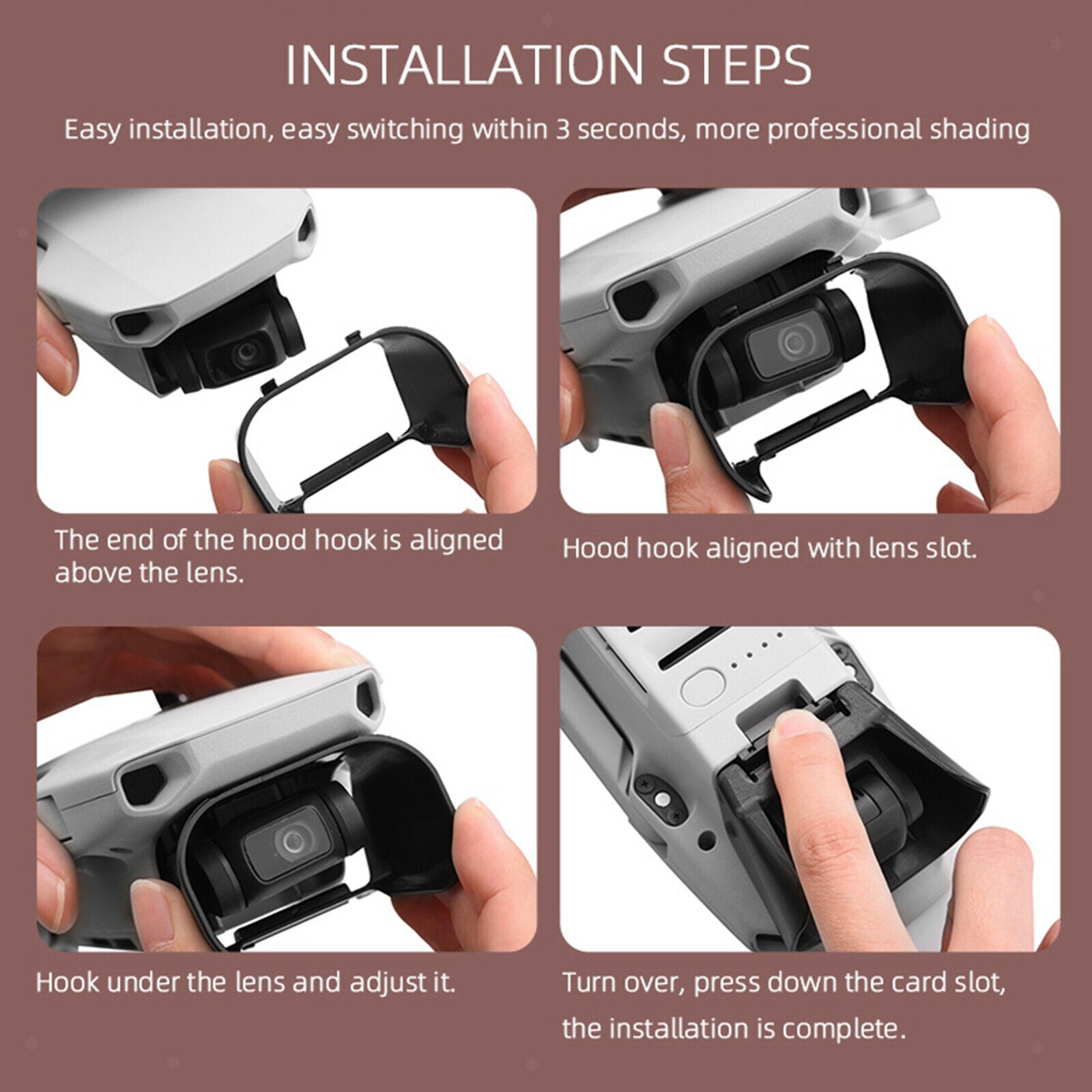 Lens Hood Sunshade Protective Shade Cover for DJI Mavic Mini/Mini 2 Drone