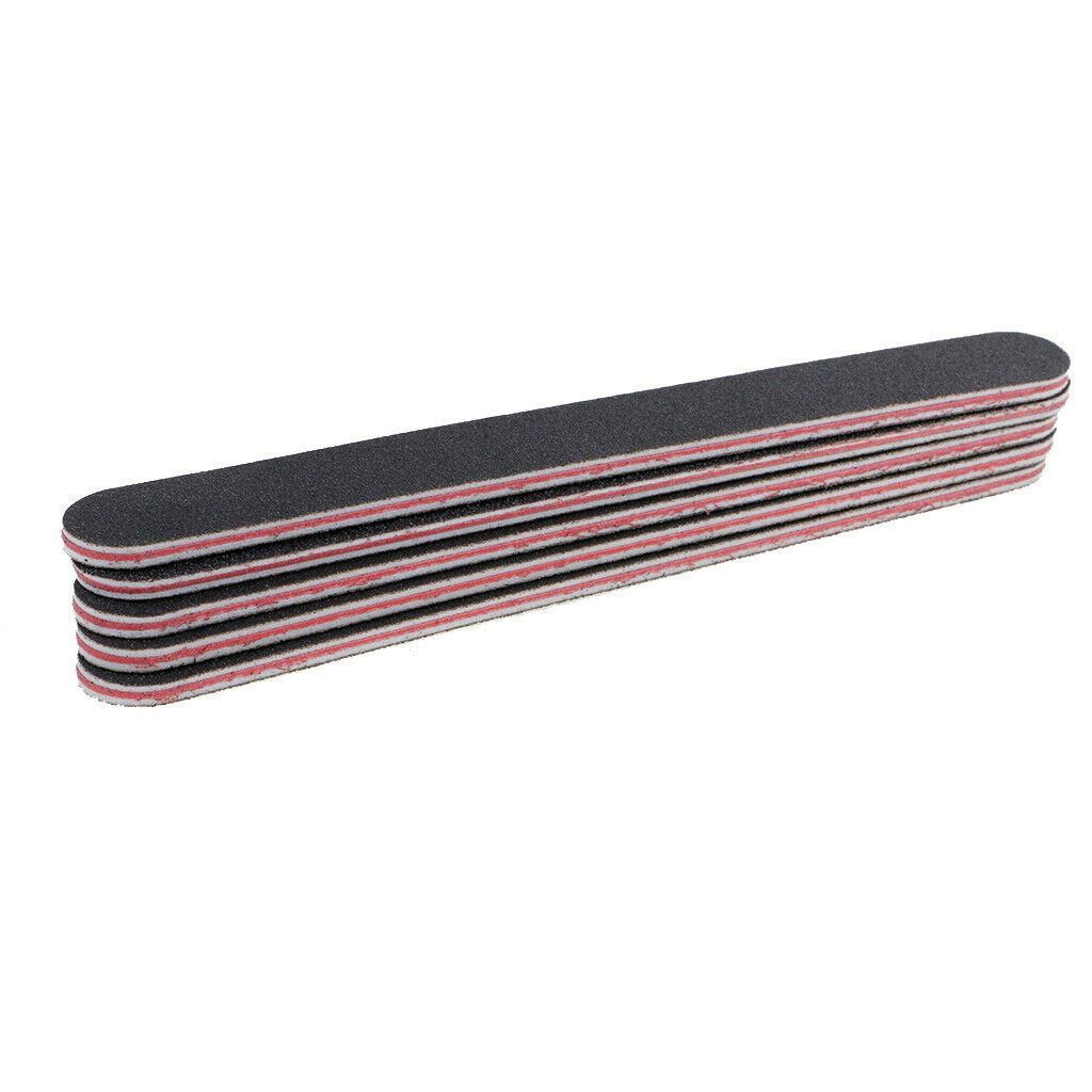 5xBlack Pro Double Sided Manicure Nail File Emery Board Sanding Tools