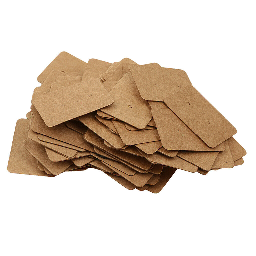 100pcs Kraft Paper Plain Blank Earring Set Display Cards Package Hanging