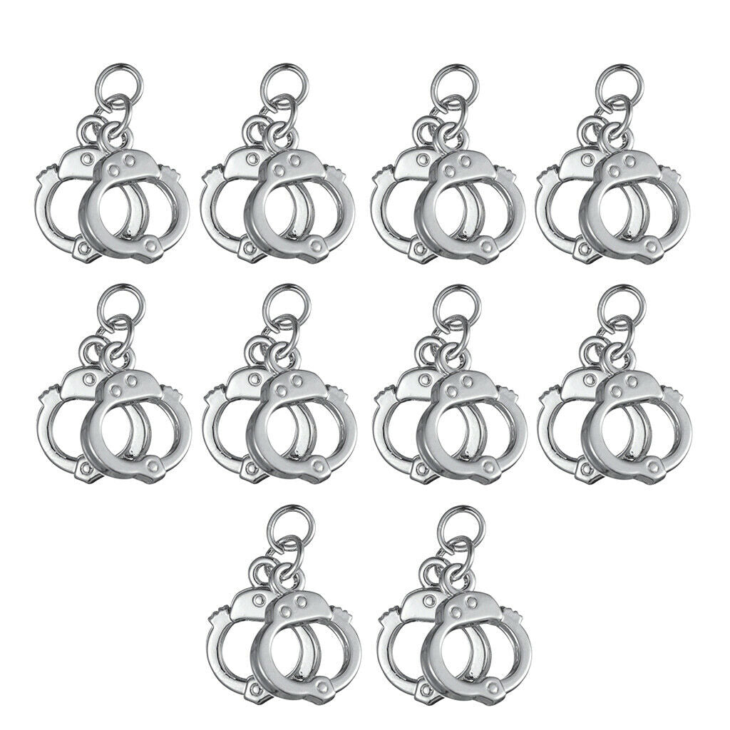 10pcs Handcuff Manacle Charm DIY Handmade Jewelry Making Accessories Sliver