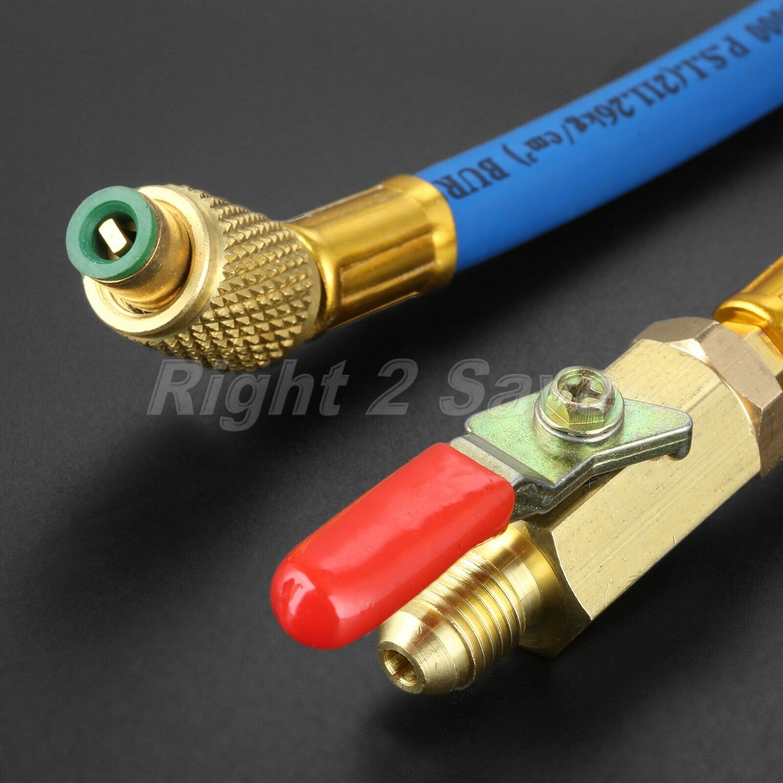 3Pcs Car Ball Valve Short Charging Hoses Refrigerant HVAC AC Tool 9.8" Kit