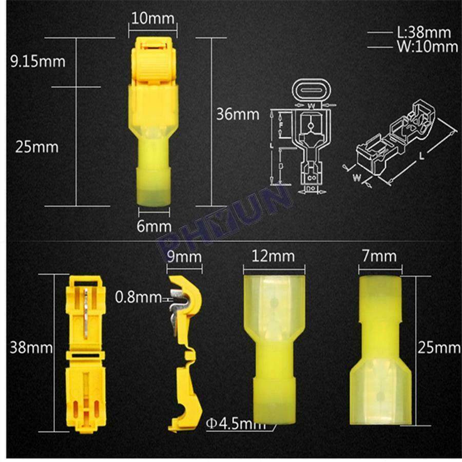 240 Pcs AWG T-Tap Wire Terminals Quick Insulated Splice Connectors Combo Kit