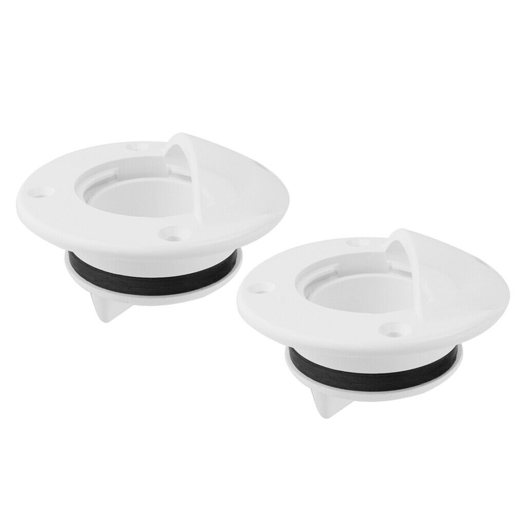 Pair Nylon Cockpit Deck Drain Scupper Valve with Gasket Seal for Boat Dia.50mm