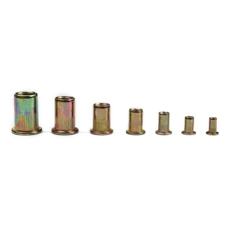 165PCS  M3 M4 M5 M6 M8 M10 M12  Carbon Steel Flat Head Rivet Nut