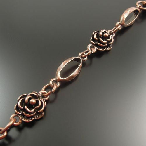 Antiqued Copper Rose Flower Alloy Neckalce Bracelet Link Sweater Chain 1M 1PC