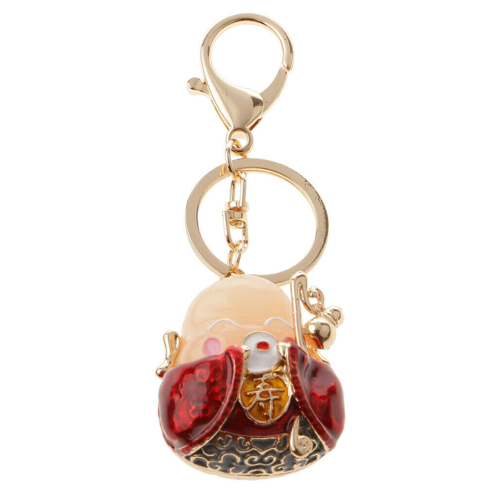 God of Longevity Car Bag Charm Pendant Key Chain Ring Keyring Keyfob Gifts
