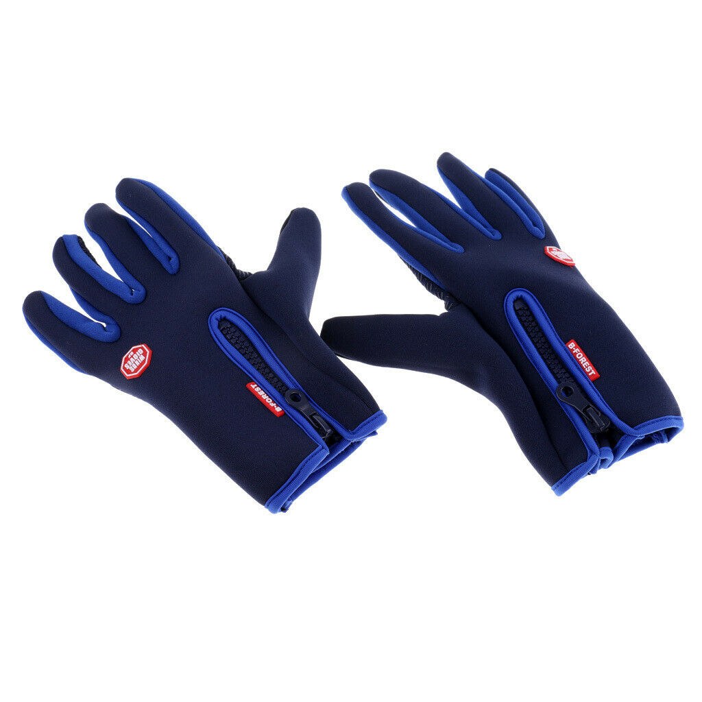 Men Women Winter Warm Gloves Motorcycle Touch Screen Gloves S  Blue