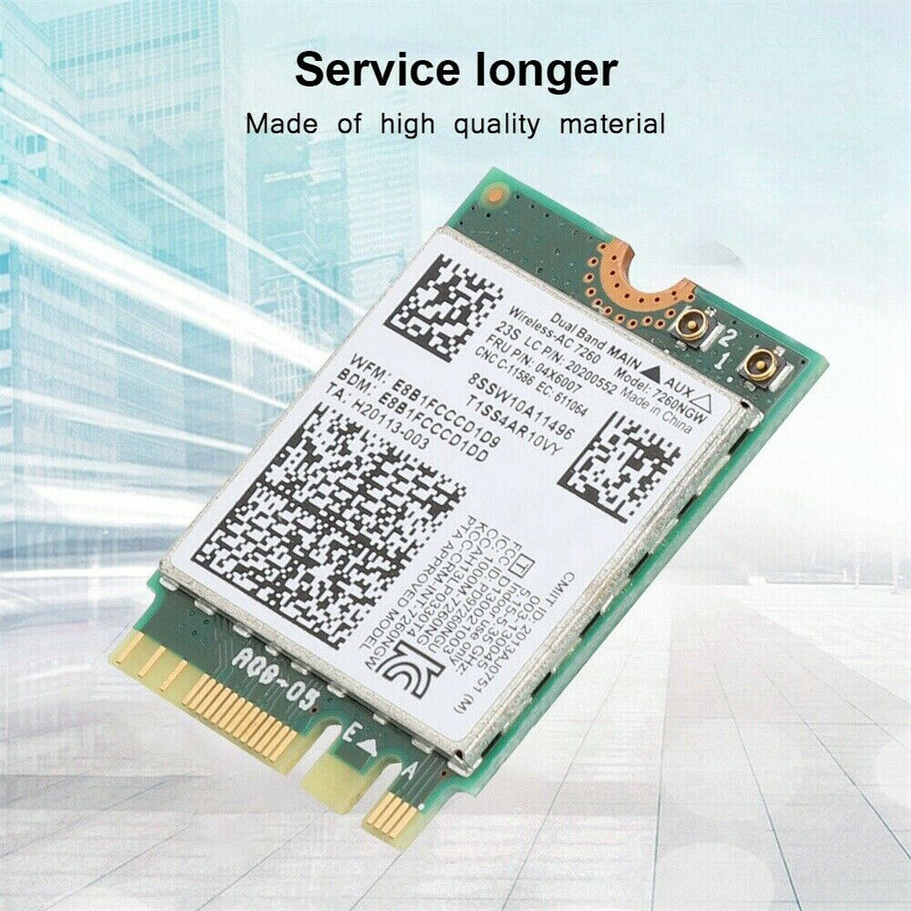 For Lenovo Thinkpad Intel Dual Band Wireless AC Bluetooth 4Card 7260NGW 20200552