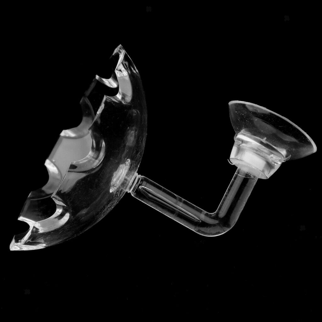 2Pcs Aquarium Fish Tank Clear Shrimp Fish Feeding Dish Sucked Tray Container