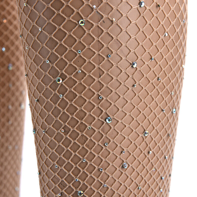 Women Stocking Diamond Sexy Tights Transparent Fishnet Stockings PantyhoseBDAU