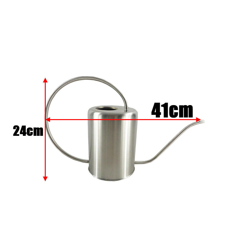 Garden Long Spout Watering Can Small Stainless Cylinder Watering Pot 2000ml