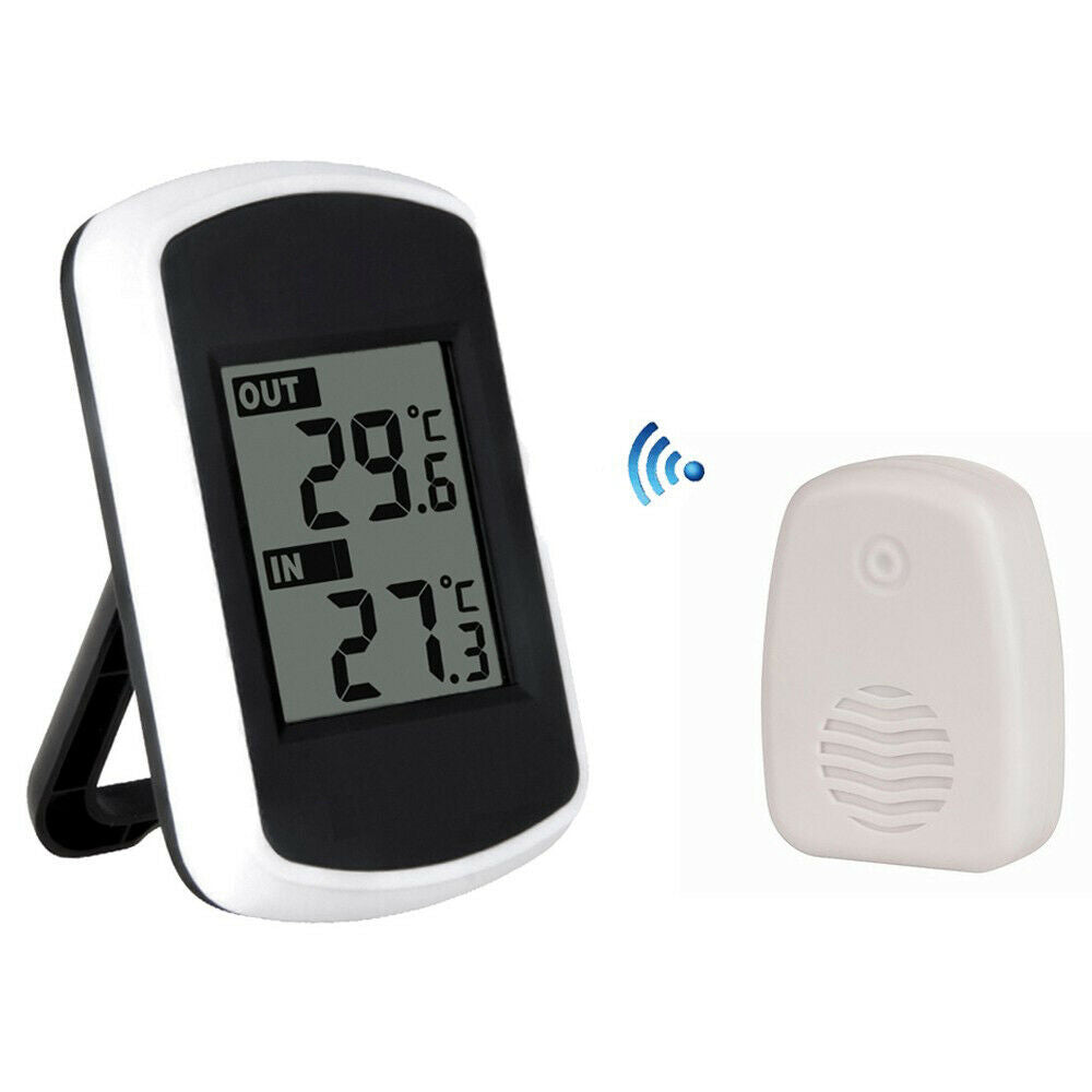 Digital Wireless Electronic Thermometer for Indoor Outdoor Universal Black