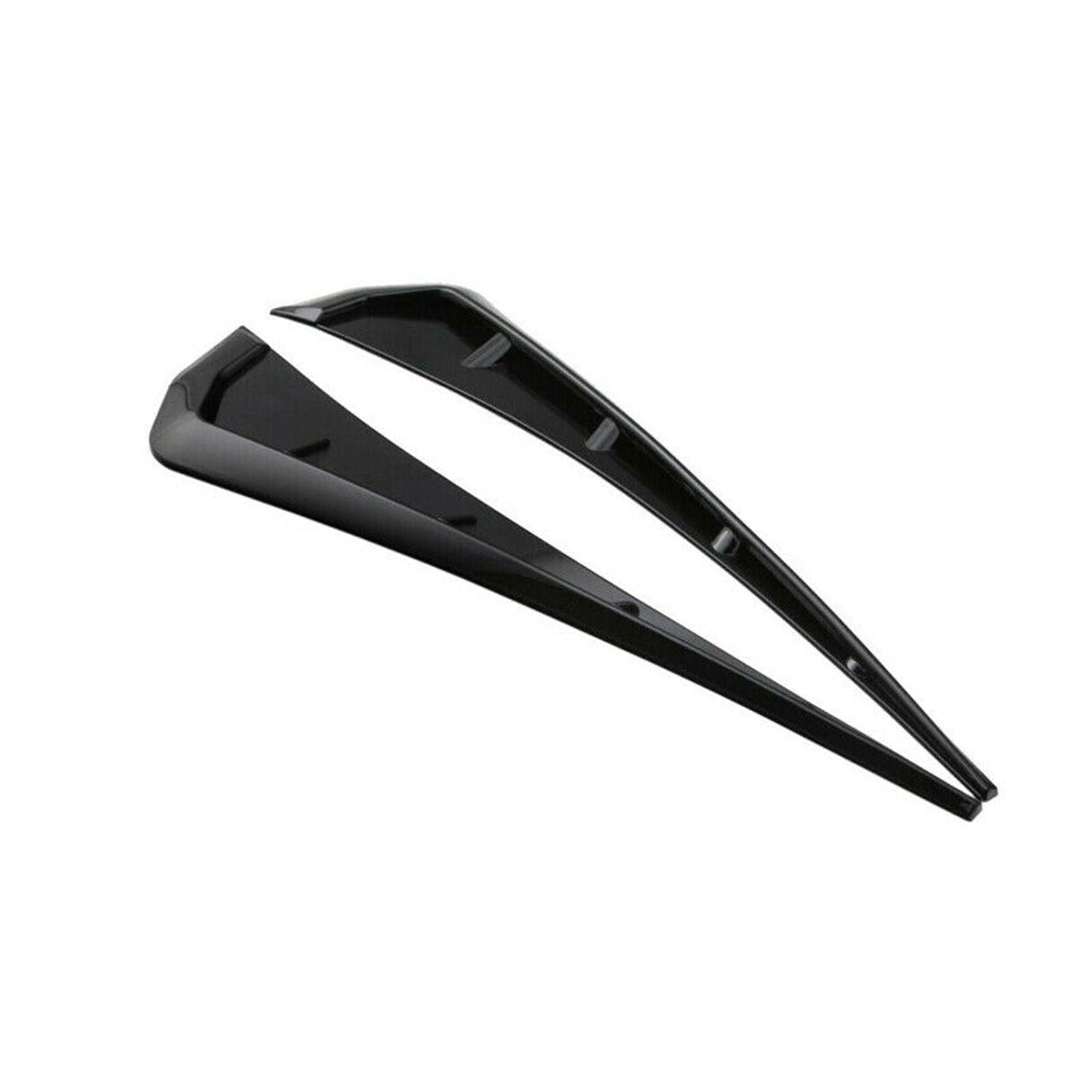 2x Universal Glossy Black Car Side Fender Vent Air Wing Cover Trim Decoration