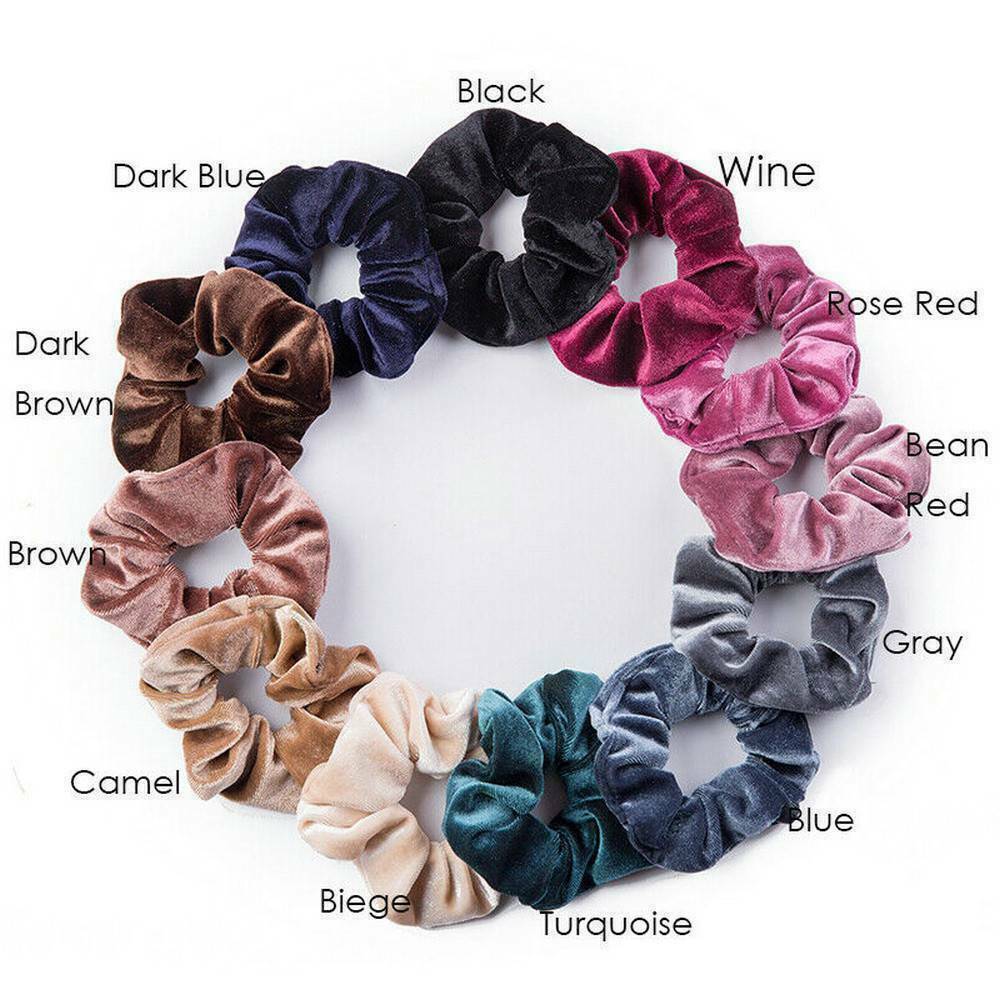 12 PCS Velvet Hair Scrunchies Hair Ties Elastic Hair Bands Ropes for Women Girls