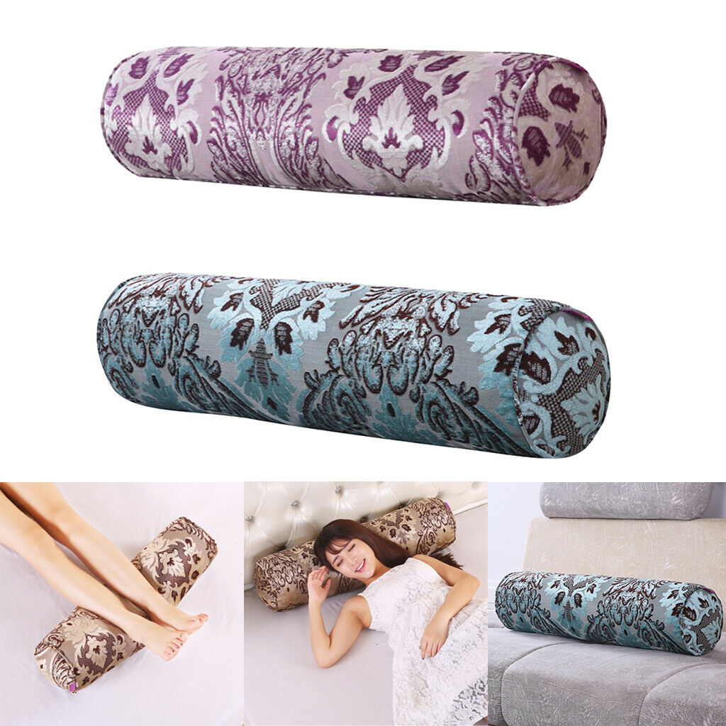 2 Pack Cylinder Roll Pillow Head Legs Lumbar Neck Support Round Cushion 40cm