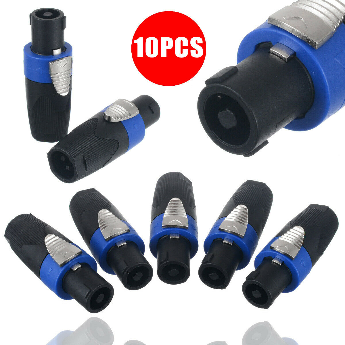 10Pcs NL4FC Pro 4 Pole Male Speakon Connector Adapter Speaker Audio Cable Plug