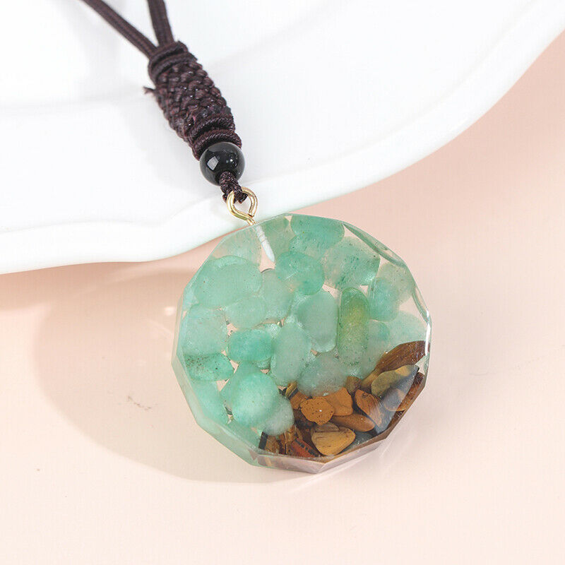 Orgonite Tiger'S Eye Stone Dongling Jade Pendant Energy Necklace JewelryB.bu NC